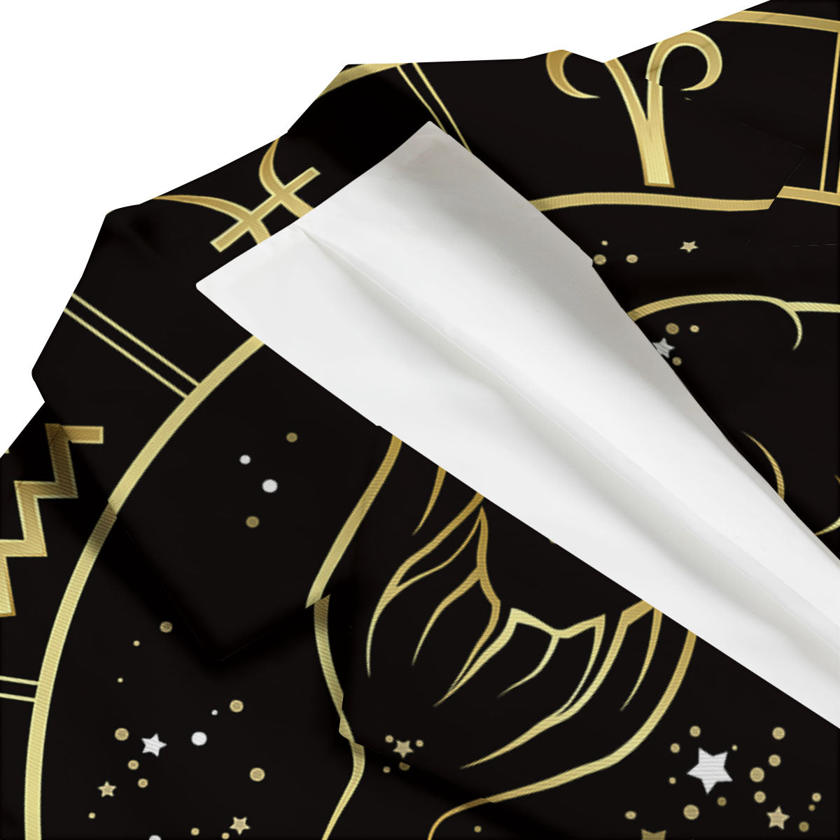 Pisces Sign Black And Gold Print Men's Blazer-grizzshop