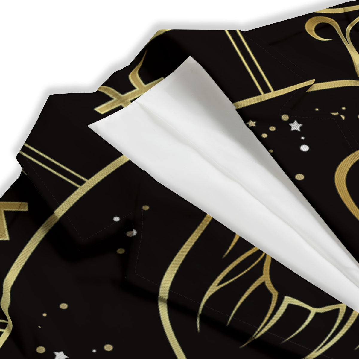 Pisces Sign Black And Gold Print Women's Blazer-grizzshop