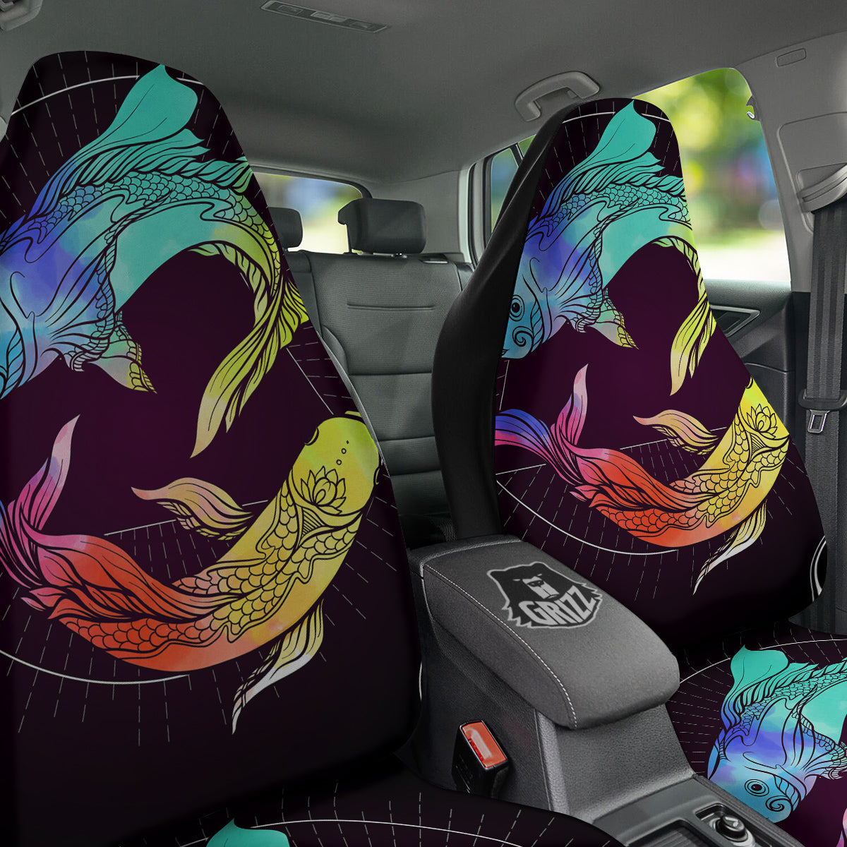 Pisces Sign Colorful Print Car Seat Covers-grizzshop