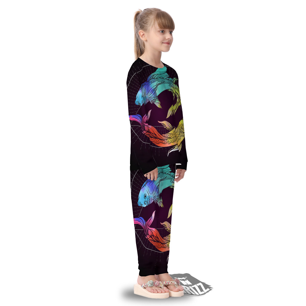 Pisces Sign Colorful Print Kid's Pajamas-grizzshop