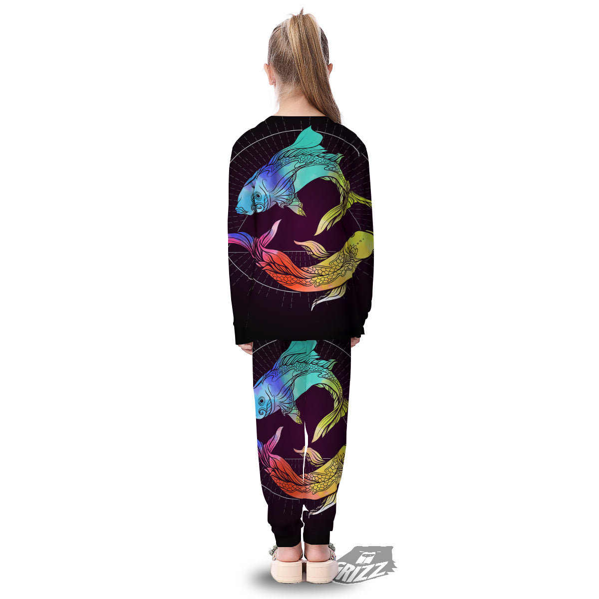 Pisces Sign Colorful Print Kid's Pajamas-grizzshop