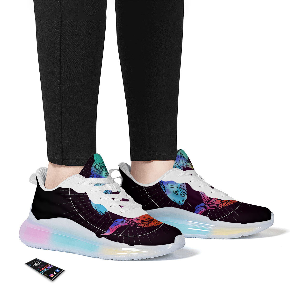 Pisces Sign Colorful Print Running Sneakers-grizzshop