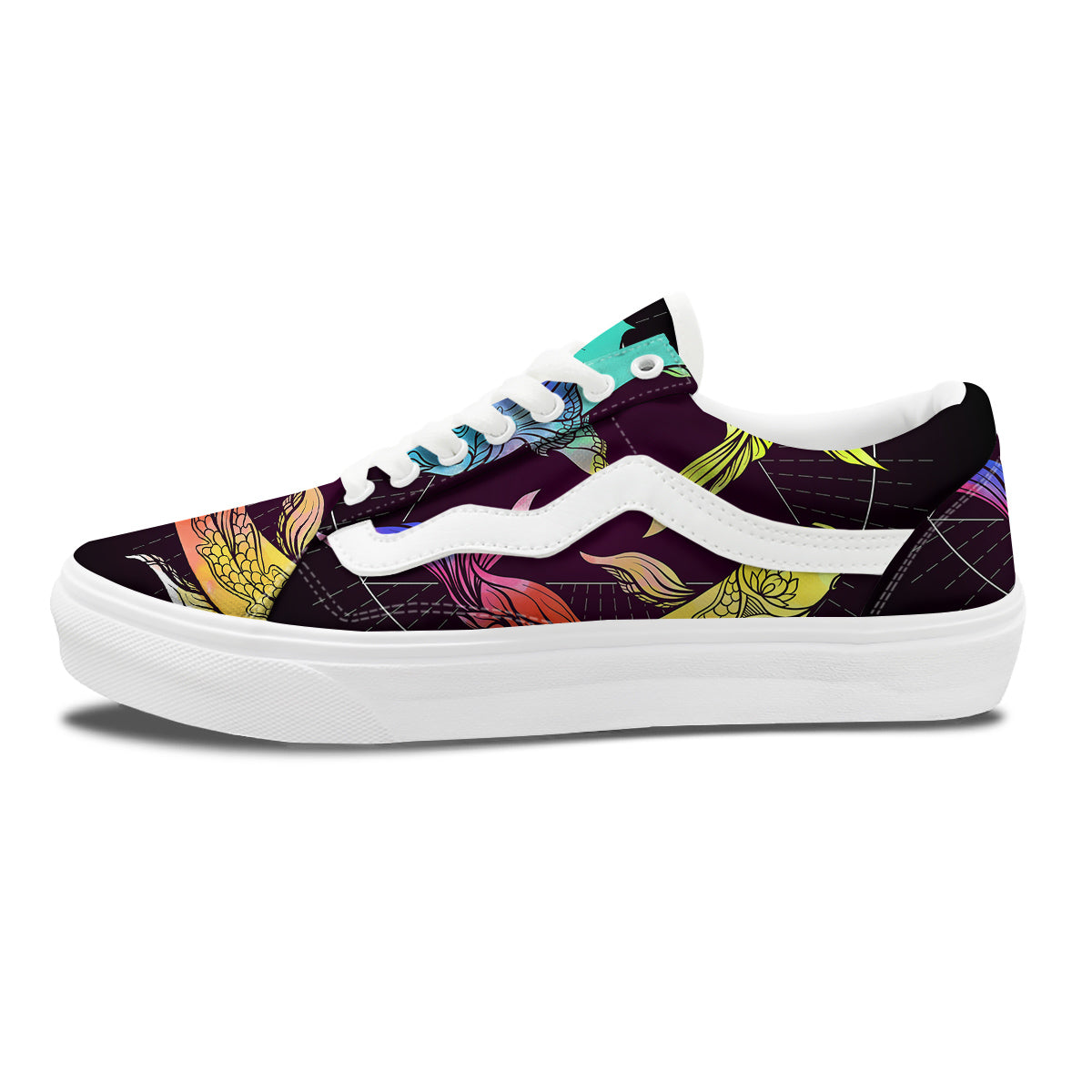 Pisces Sign Colorful Print Skate Shoes-grizzshop
