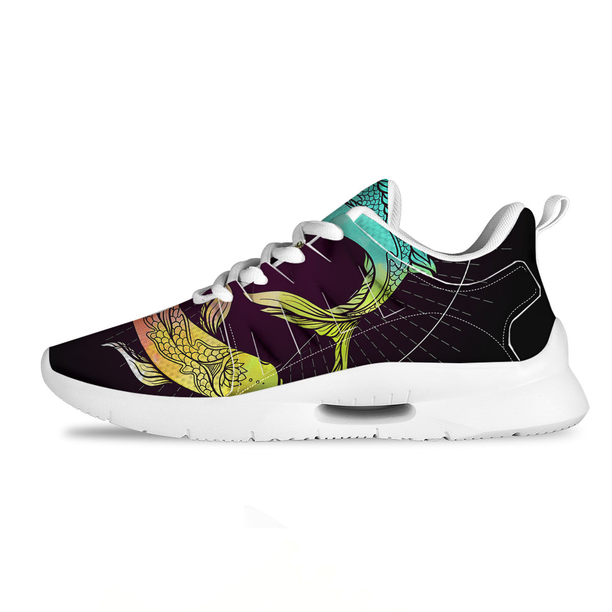 Pisces Sign Colorful Print Tennis Shoes-grizzshop