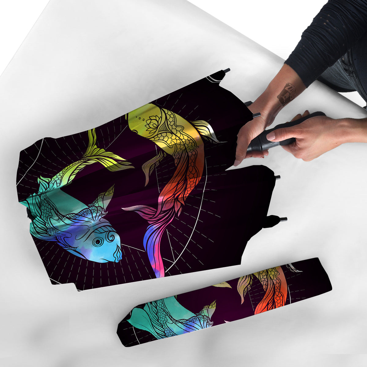 Pisces Sign Colorful Print Umbrella-grizzshop