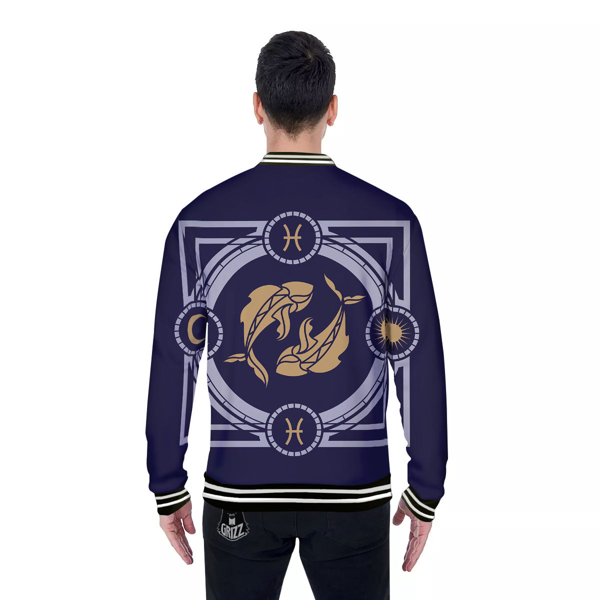 Pisces Sign Horoscope Print Baseball Jacket-grizzshop