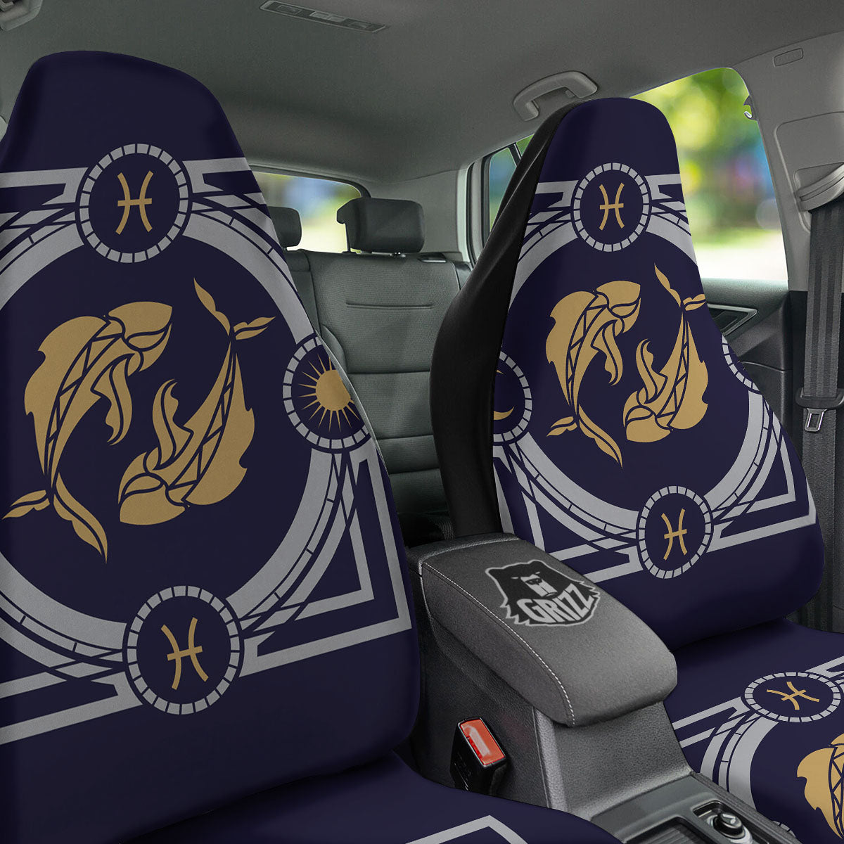 Pisces Sign Horoscope Print Car Seat Covers-grizzshop