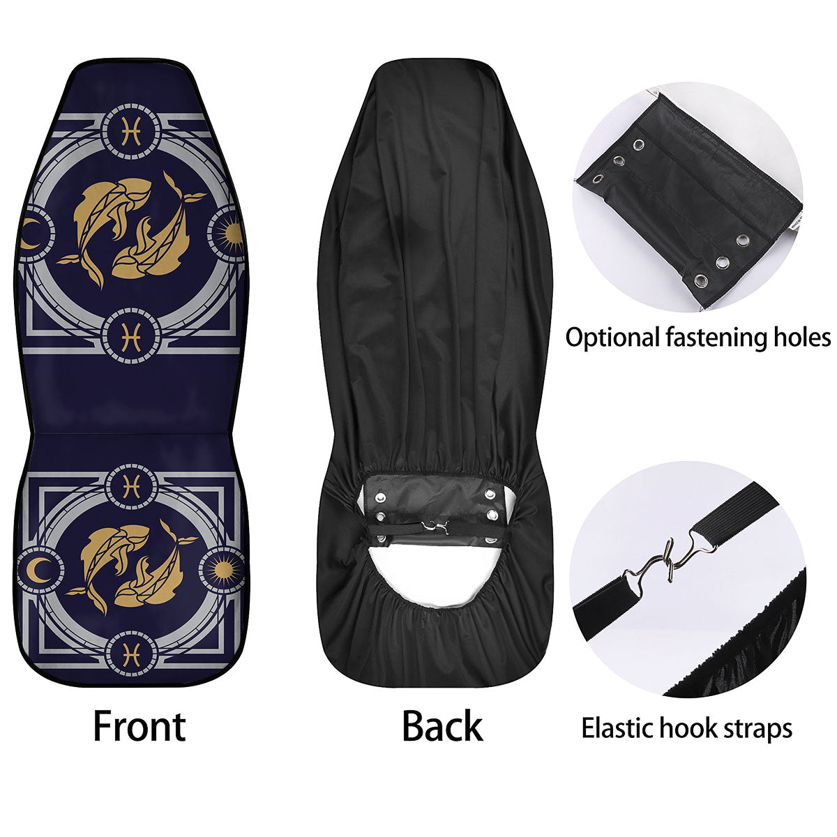 Pisces Sign Horoscope Print Car Seat Covers-grizzshop