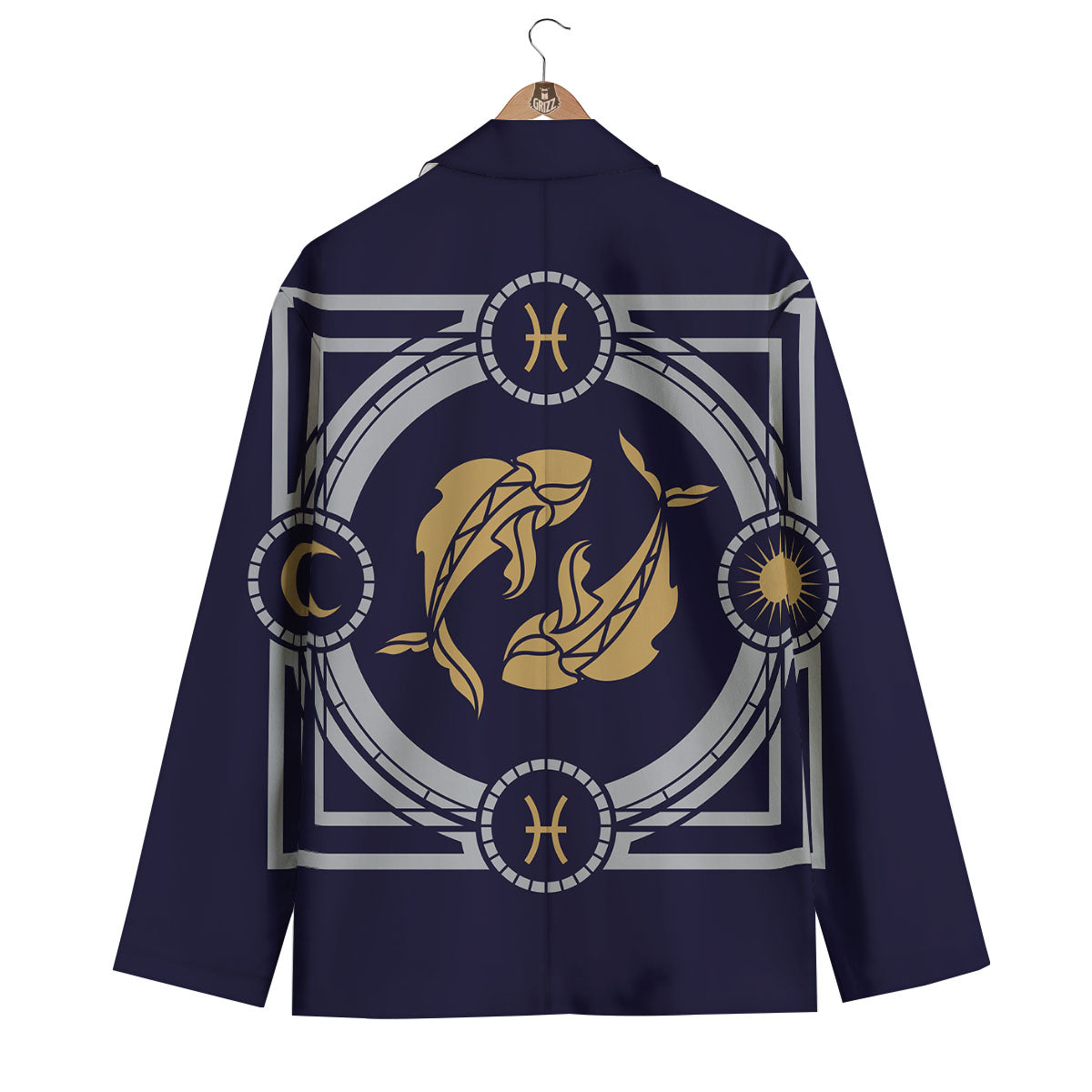 Pisces Sign Horoscope Print Men's Blazer-grizzshop