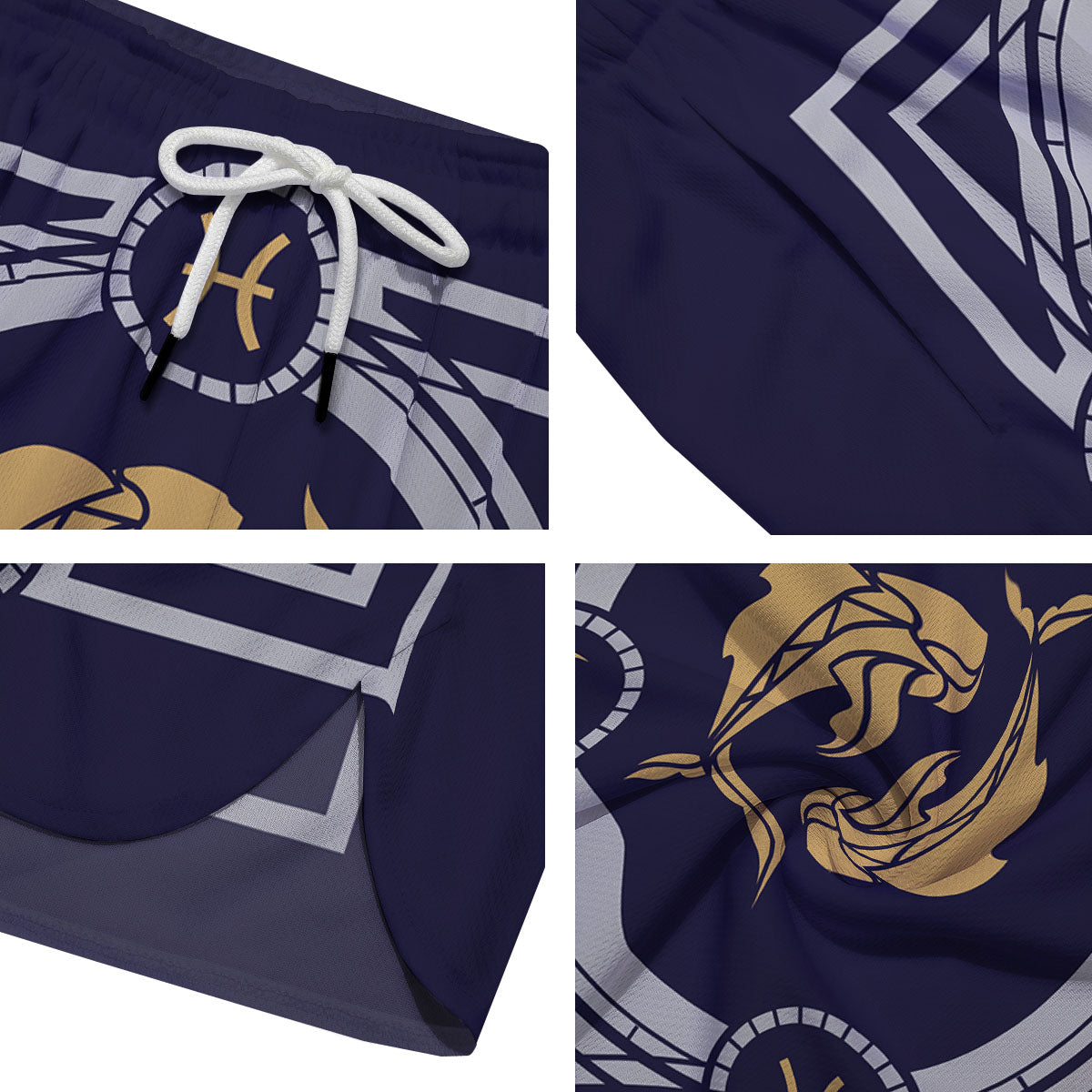 Pisces Sign Horoscope Print Men's Running Shorts-grizzshop