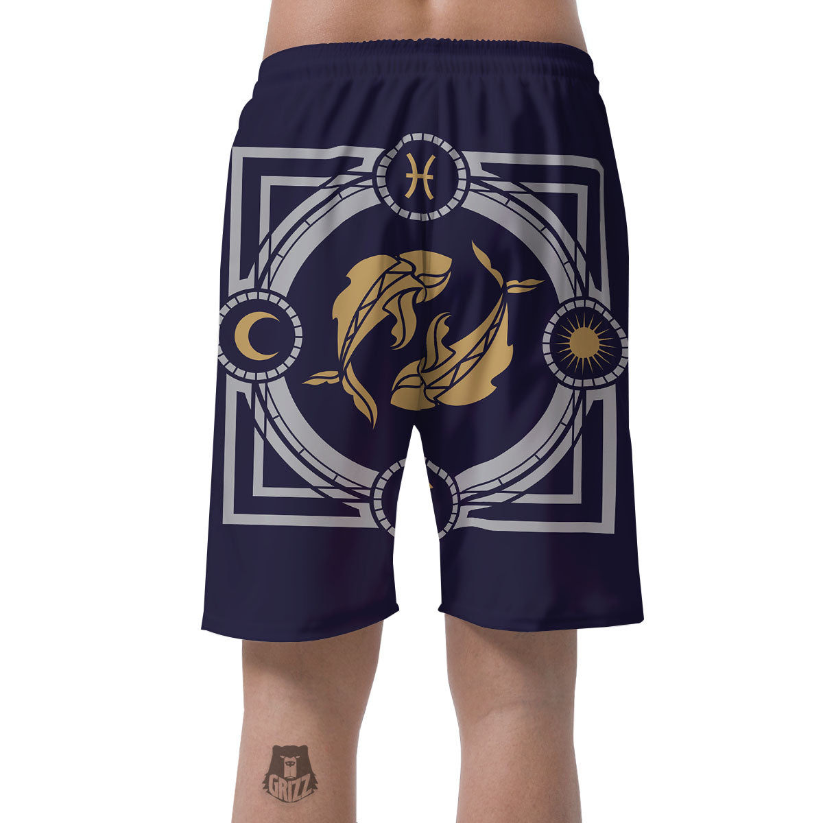 Pisces Sign Horoscope Print Men's Shorts-grizzshop