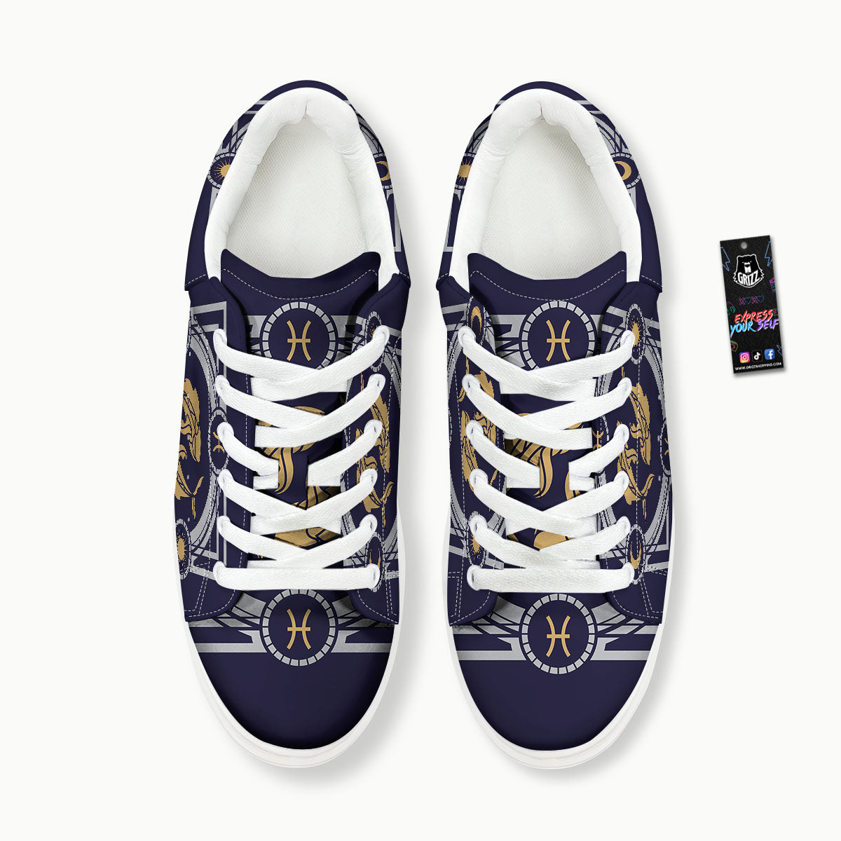 Pisces Sign Horoscope Print Platform Shoes-grizzshop
