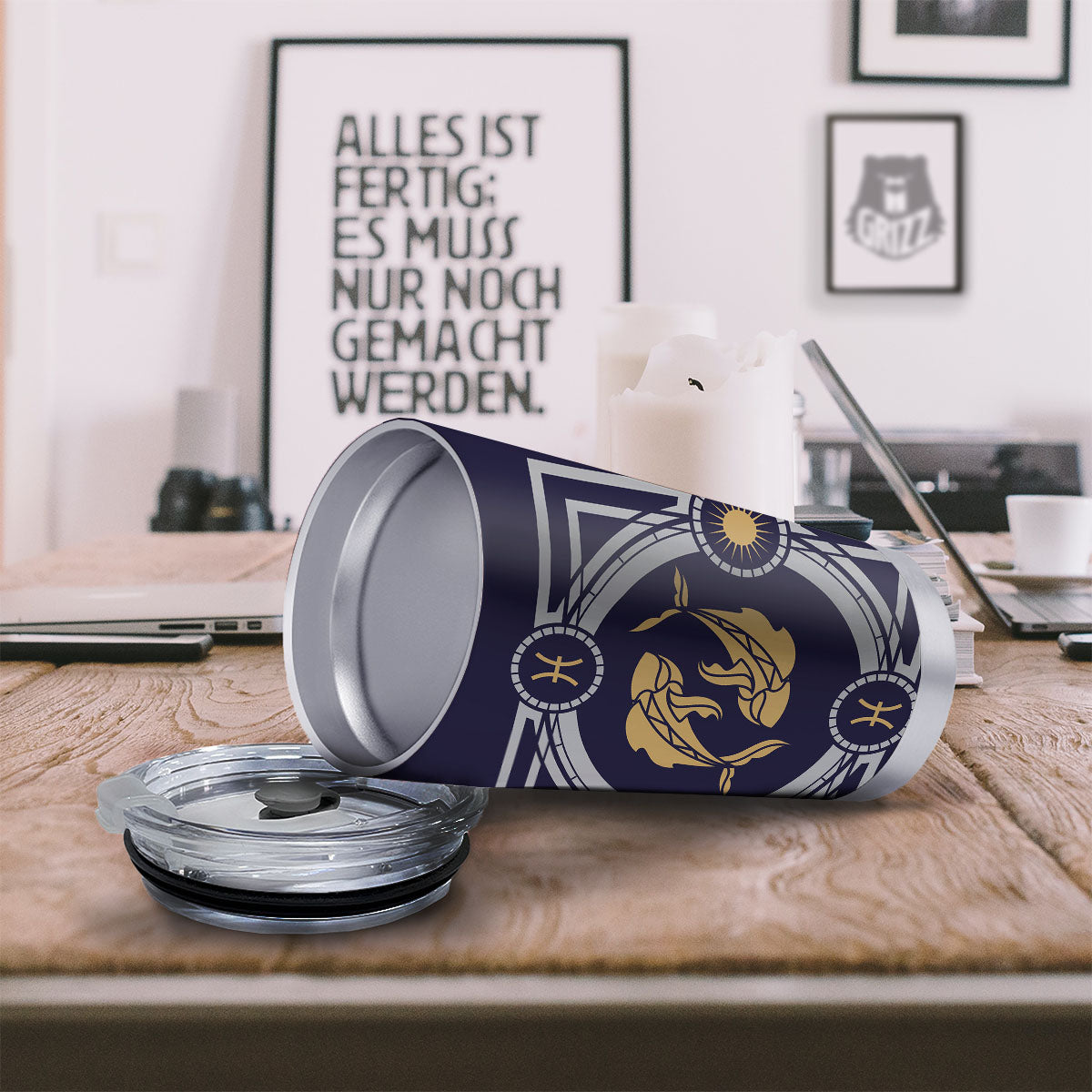 Pisces Sign Horoscope Print Tumbler-grizzshop