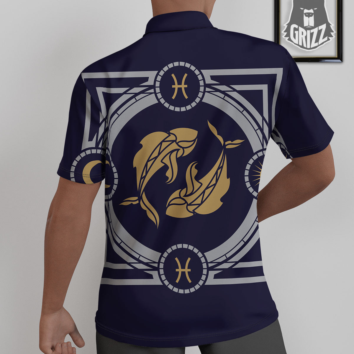 Pisces Sign Horoscope Print Untucked Shirts-grizzshop