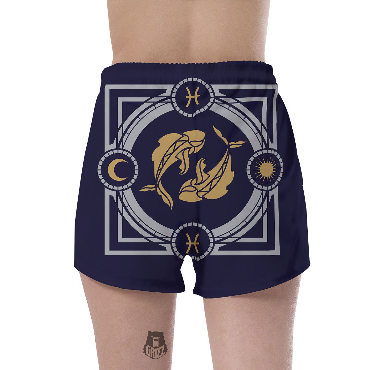 Pisces Sign Horoscope Print Women's Shorts-grizzshop