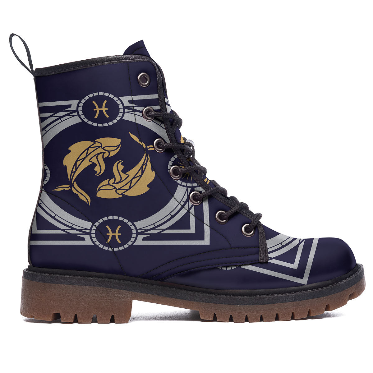 Pisces Sign Horoscope Print Work Boots-grizzshop