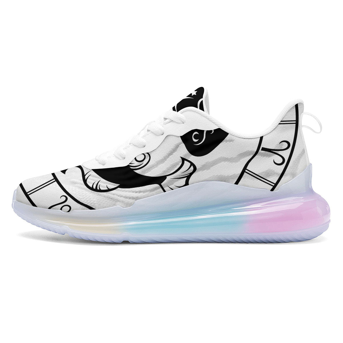 Pisces Sign White And Black Print Running Sneakers-grizzshop