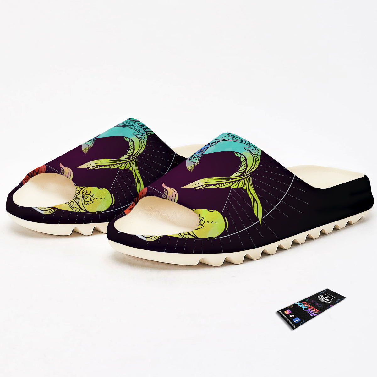 Pisces Sign Colorful Print Sandals-grizzshop