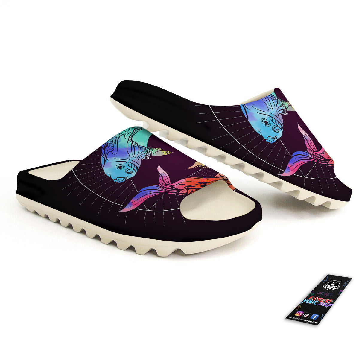 Pisces Sign Colorful Print Sandals-grizzshop