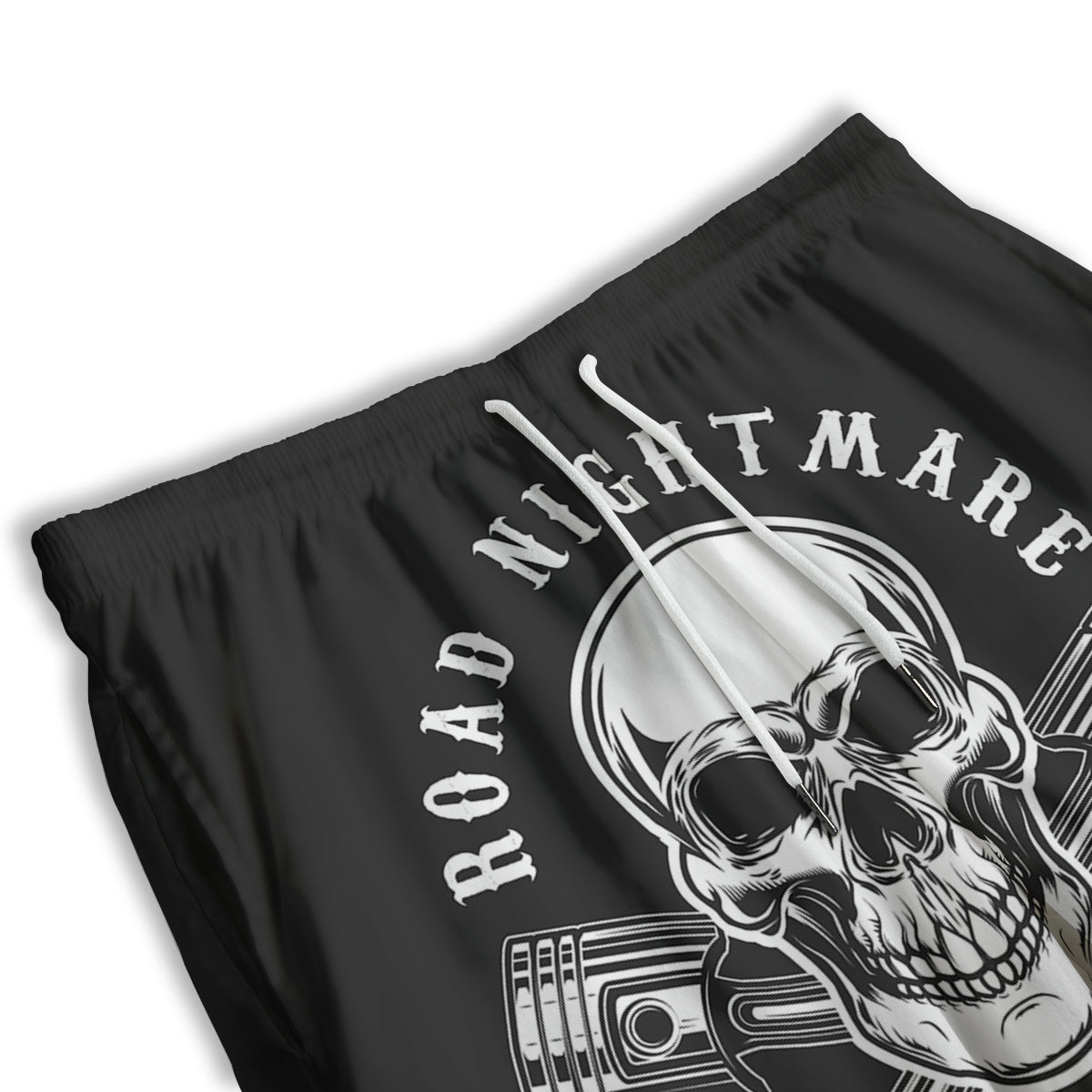 Piston Skull Mechanic Cross Print Men's Athletic Shorts