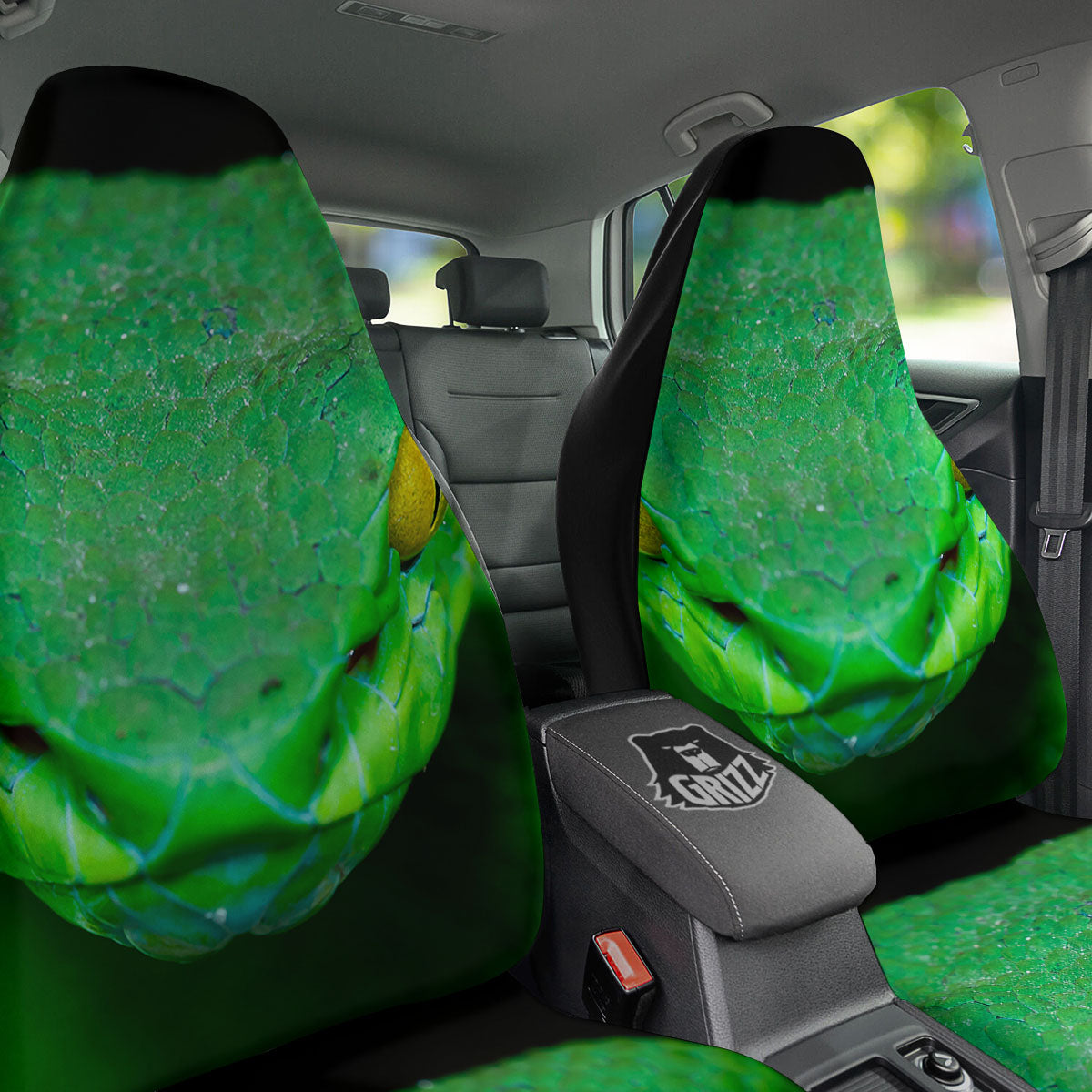 Pit Viper Green Print Car Seat Covers-grizzshop