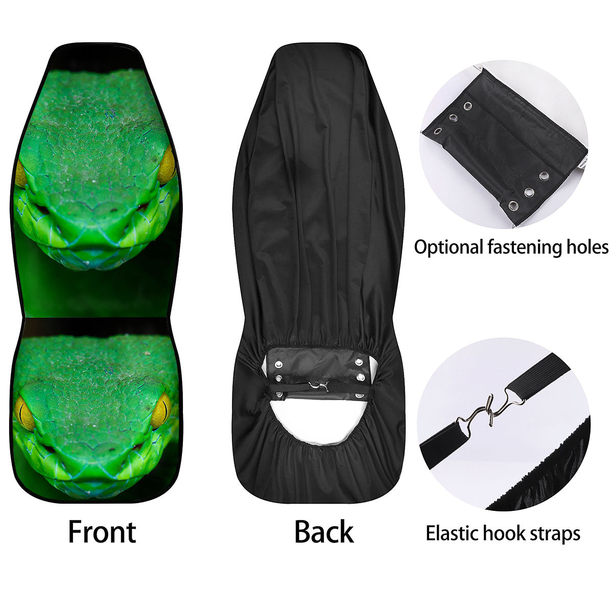Pit Viper Green Print Car Seat Covers-grizzshop