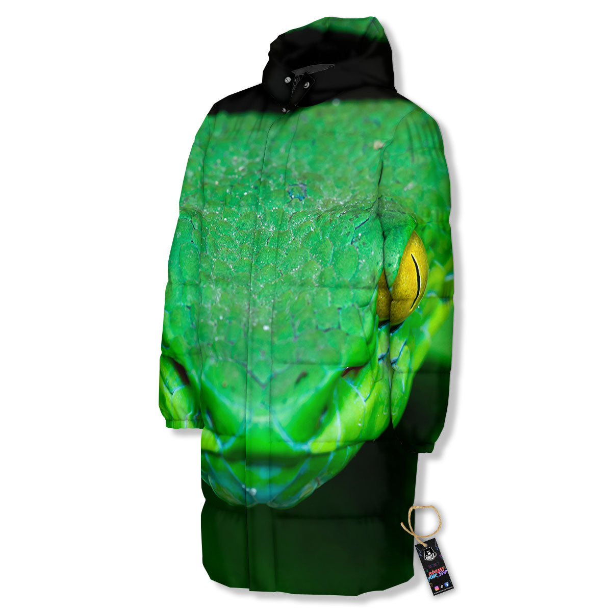 Pit Viper Green Print Long Down Jacket-grizzshop