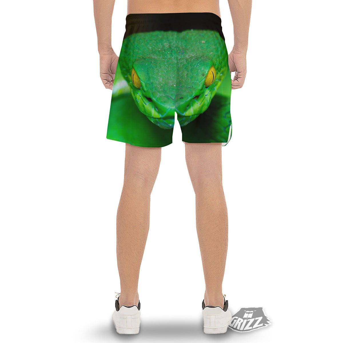 Pit Viper Green Print Men's Gym Shorts-grizzshop