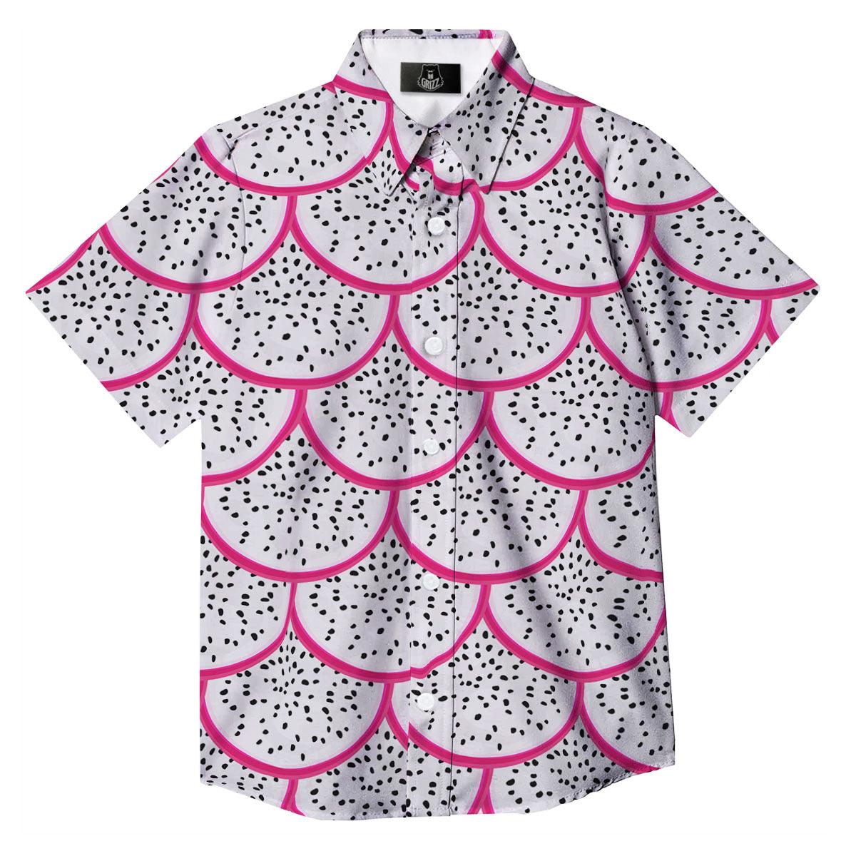 Pitaya Pattern Print Button Up Shirt-grizzshop