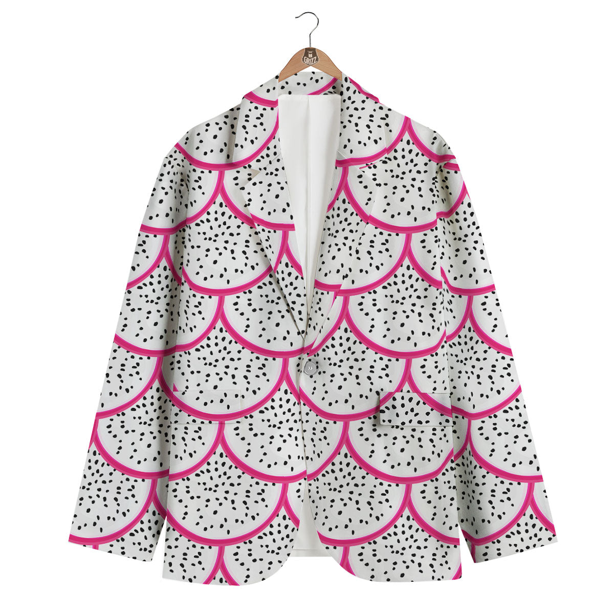 Pitaya Pattern Print Men's Blazer-grizzshop