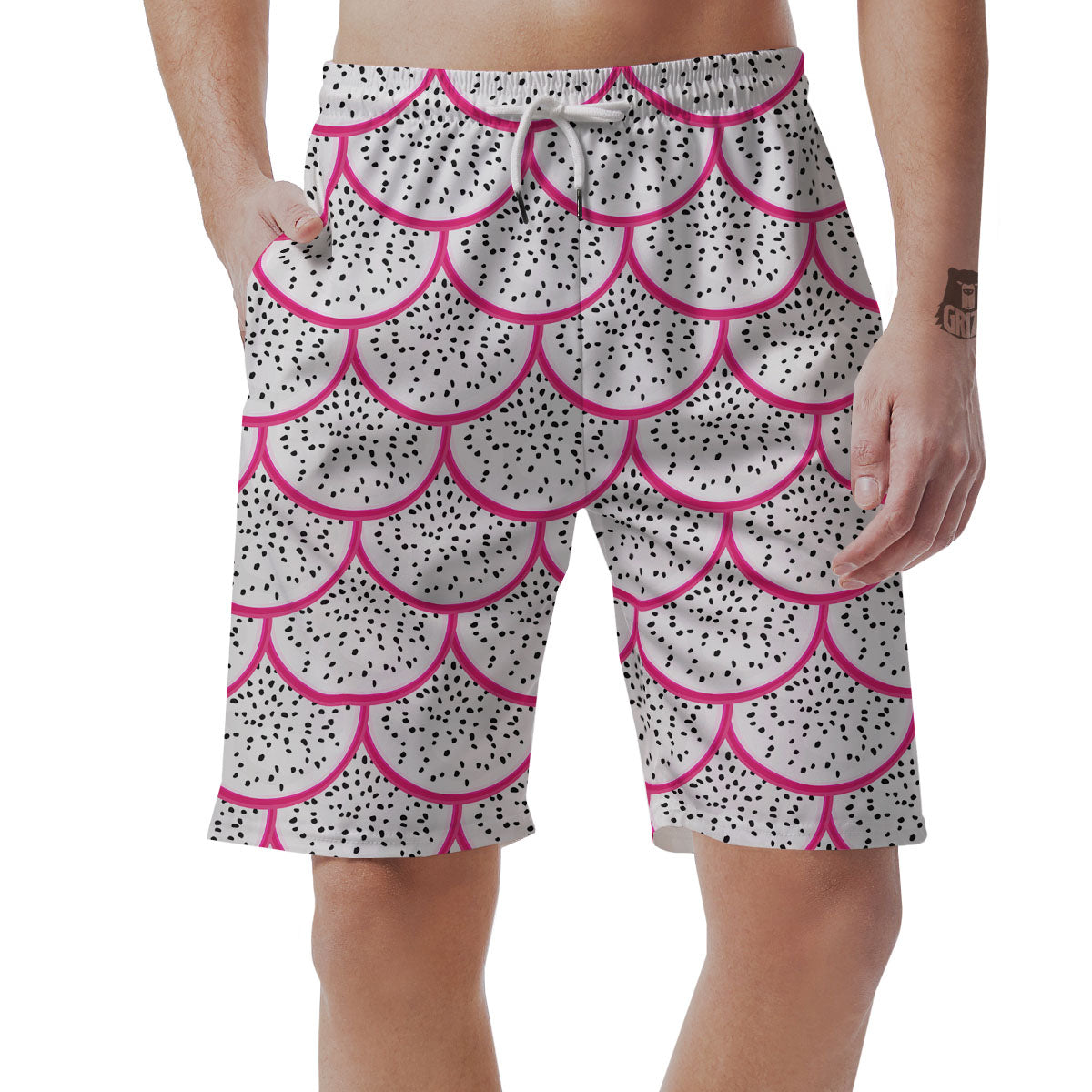Pitaya Pattern Print Men's Shorts-grizzshop