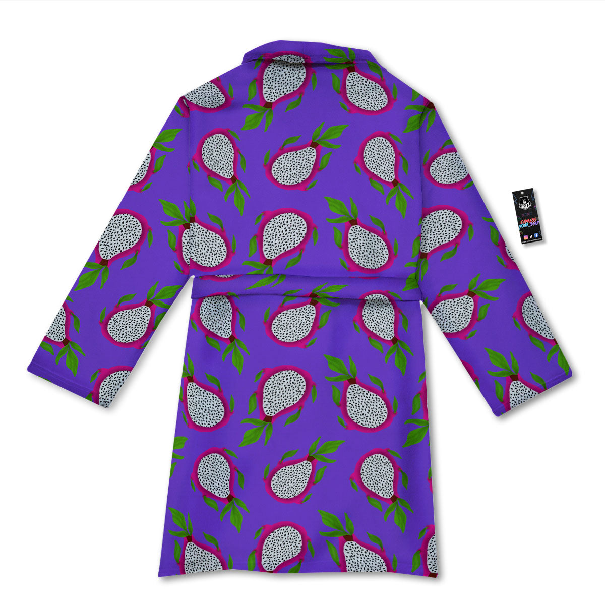 Pitaya Purple Print Pattern Bathrobe-grizzshop