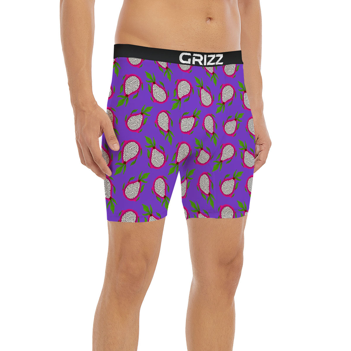 Pitaya Purple Print Pattern Boxer Briefs-grizzshop