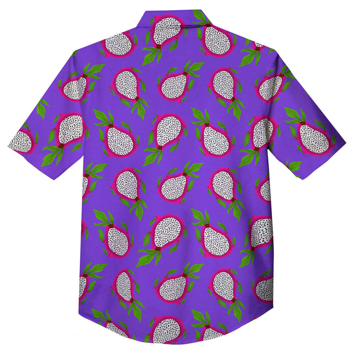 Pitaya Purple Print Pattern Button Up Shirt-grizzshop