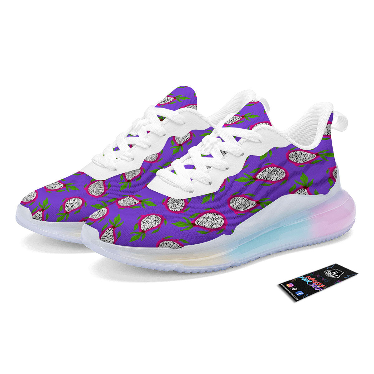 Pitaya Purple Print Pattern Running Sneakers-grizzshop