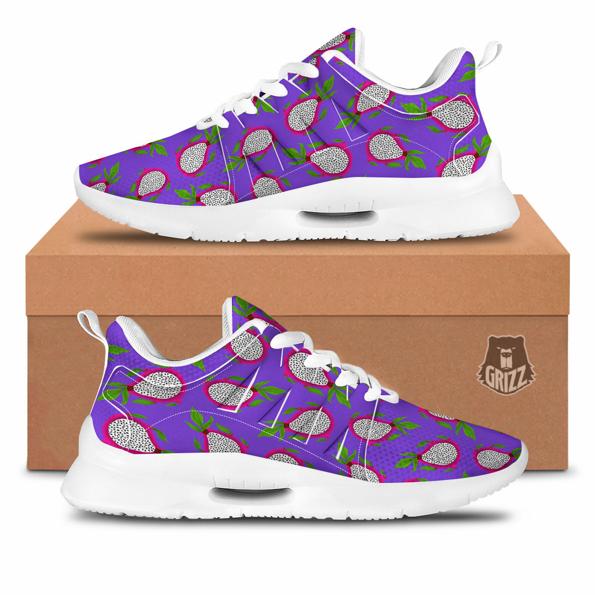 Pitaya Purple Print Pattern Tennis Shoes-grizzshop