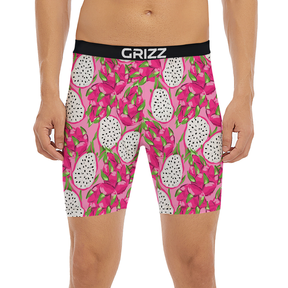 Pitaya Tropical Print Pattern Boxer Briefs-grizzshop