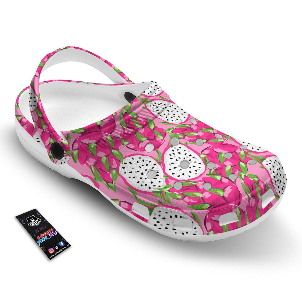 Pitaya Tropical Print Pattern Clog-grizzshop