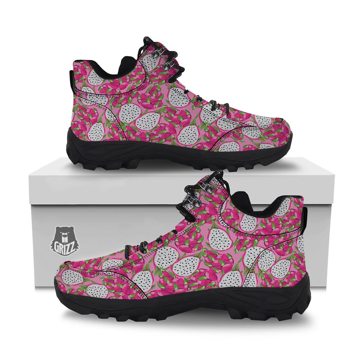 Pitaya Tropical Print Pattern Hiking Shoes-grizzshop