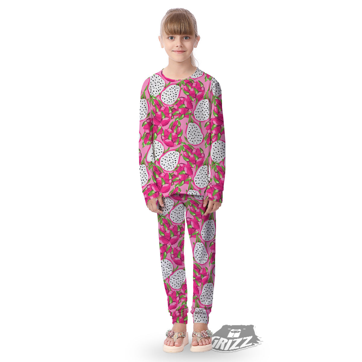 Pitaya Tropical Print Pattern Kid's Pajamas-grizzshop