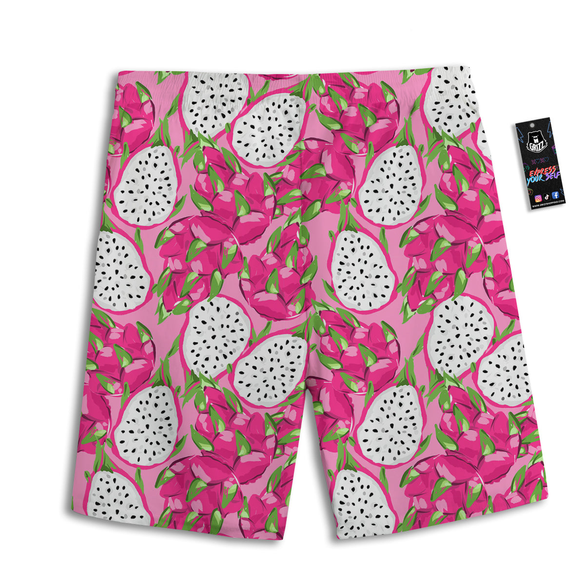 Pitaya Tropical Print Pattern Men's Athletic Shorts-grizzshop