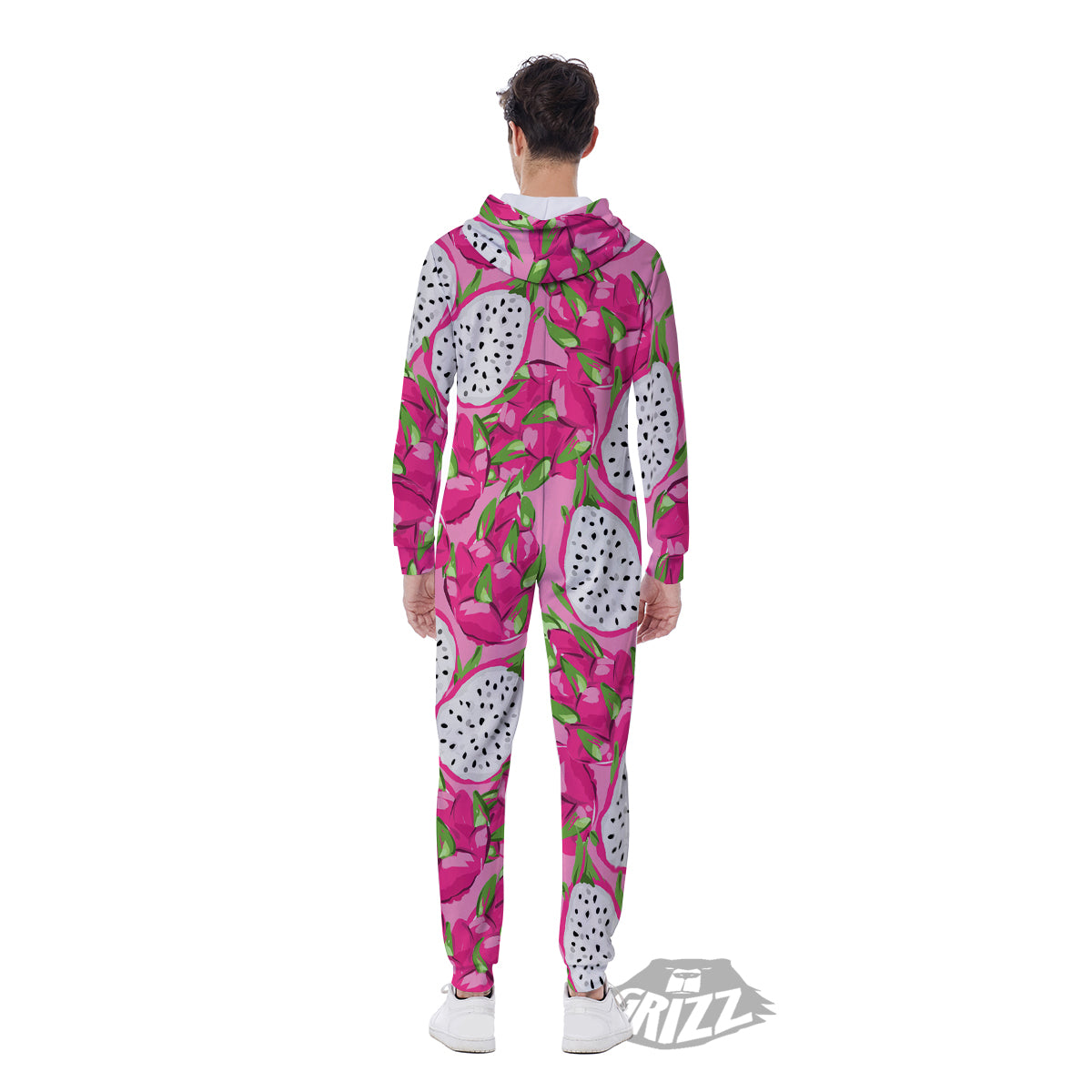 Pitaya Tropical Print Pattern Men's Jumpsuit-grizzshop