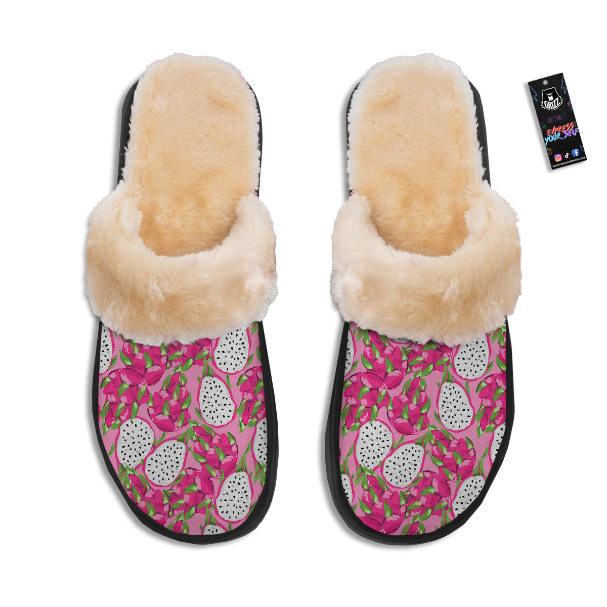 Pitaya Tropical Print Pattern Slippers-grizzshop