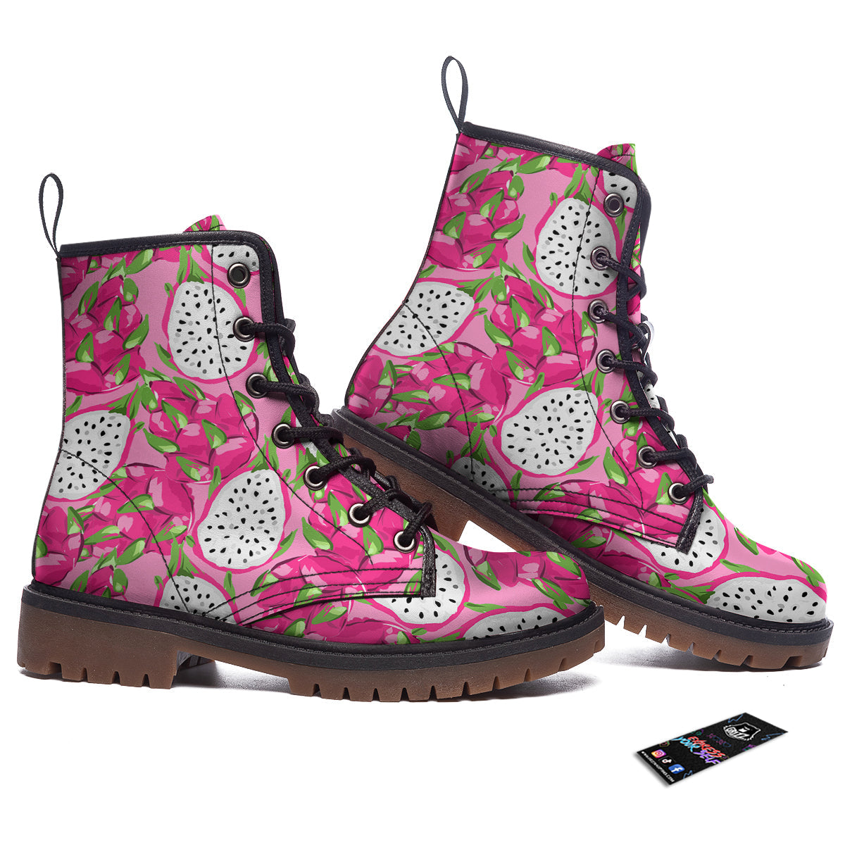 Pitaya Tropical Print Pattern Work Boots-grizzshop