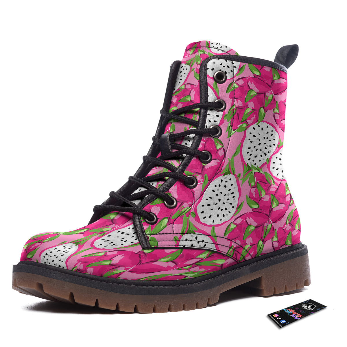 Pitaya Tropical Print Pattern Work Boots-grizzshop
