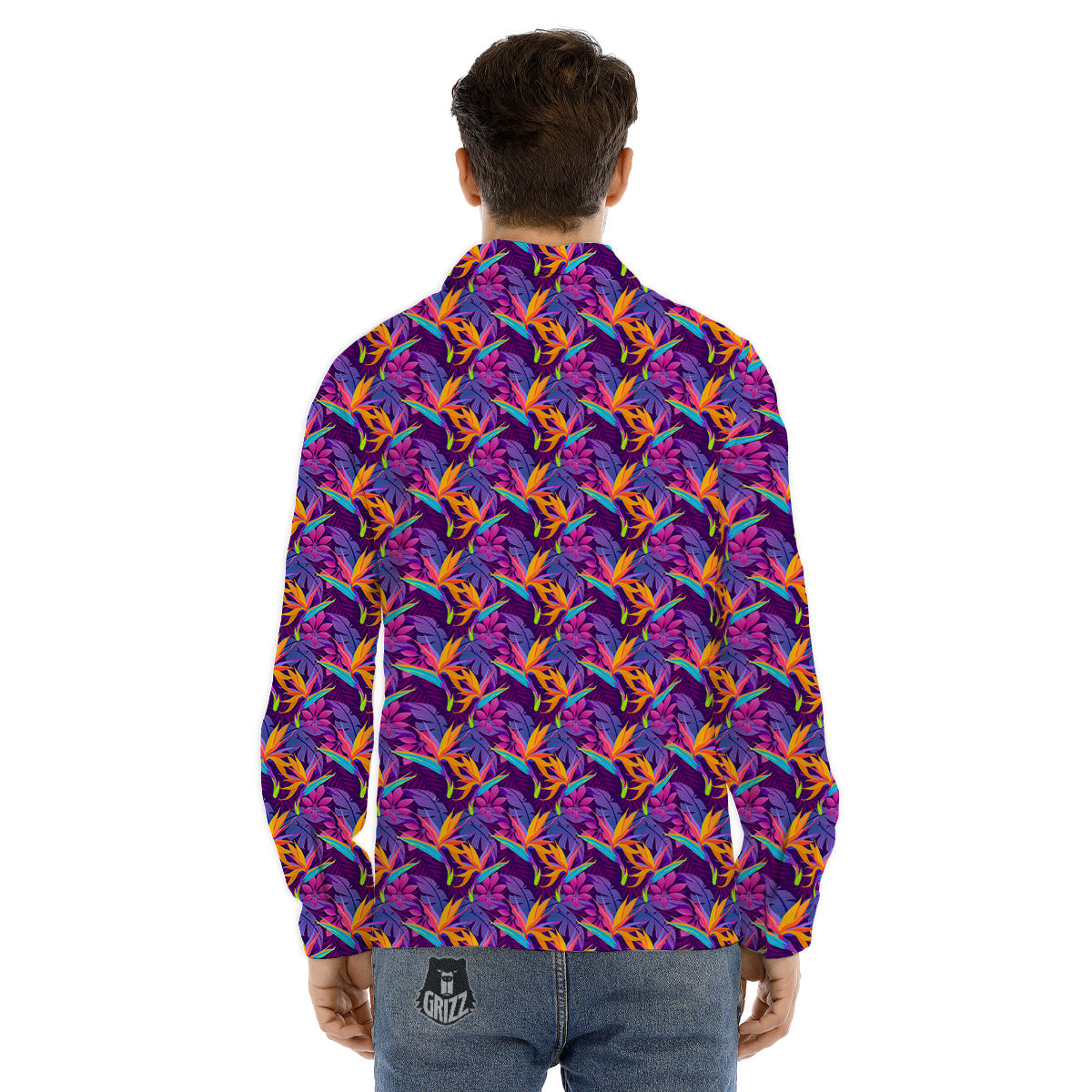 Pixel 8 Bit Meteorite Burnning Print Men's Dress Shirts-grizzshop