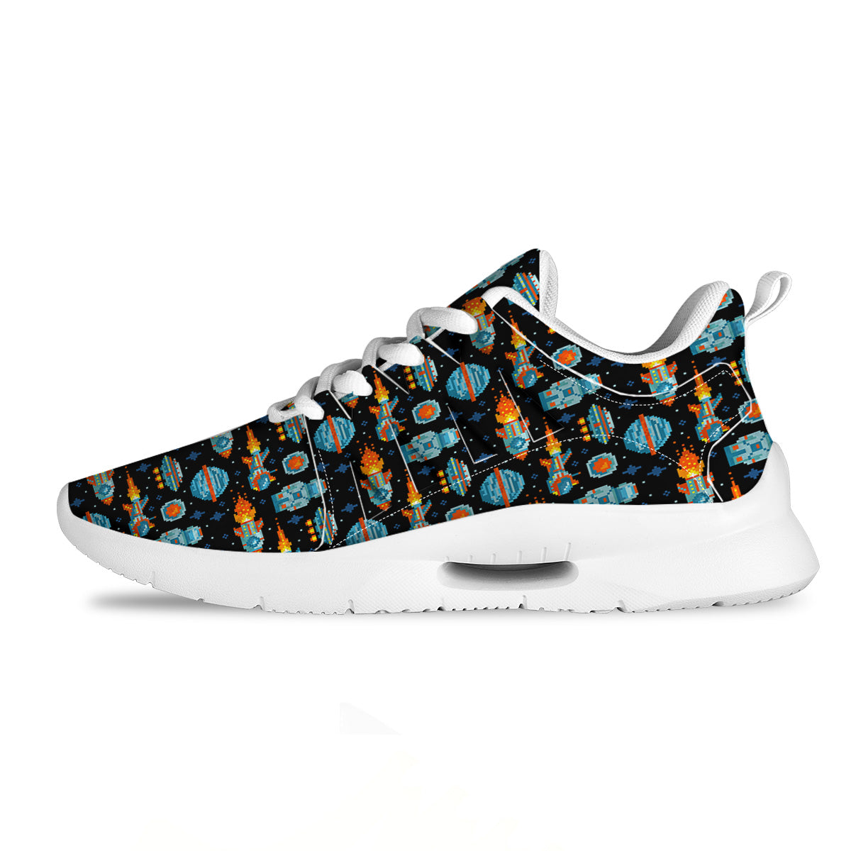 Pixel Art Space 8 Bit Print Pattern Tennis Shoes-grizzshop