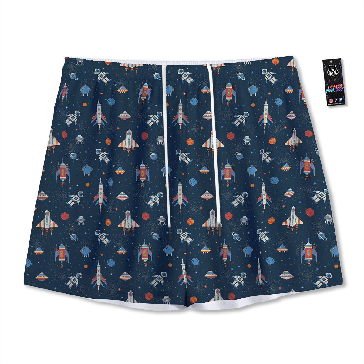 Playing Cards Four Queens Print Pattern Mesh Shorts
