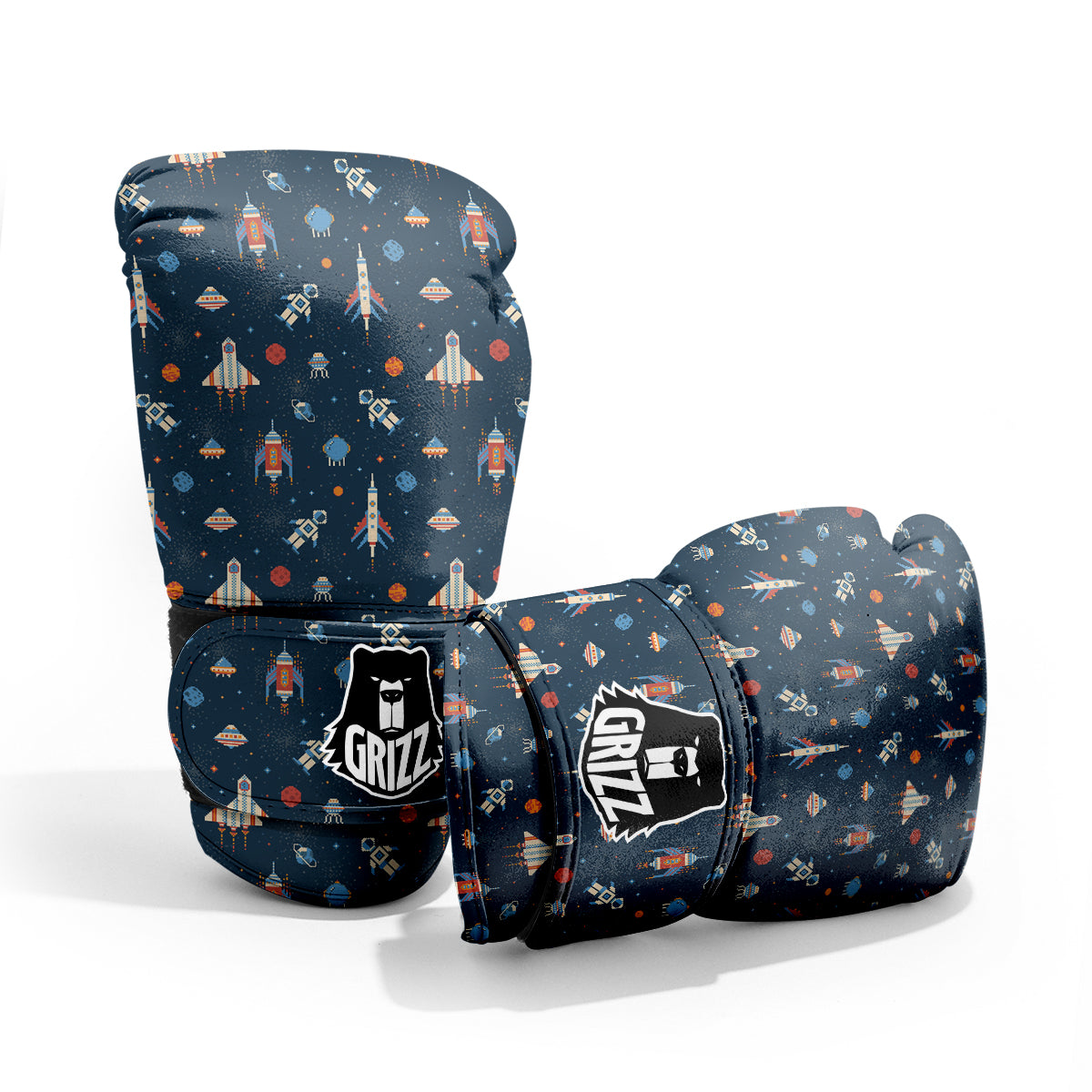 Pixel Space And Astronaut Print Pattern Pro Boxing Glove