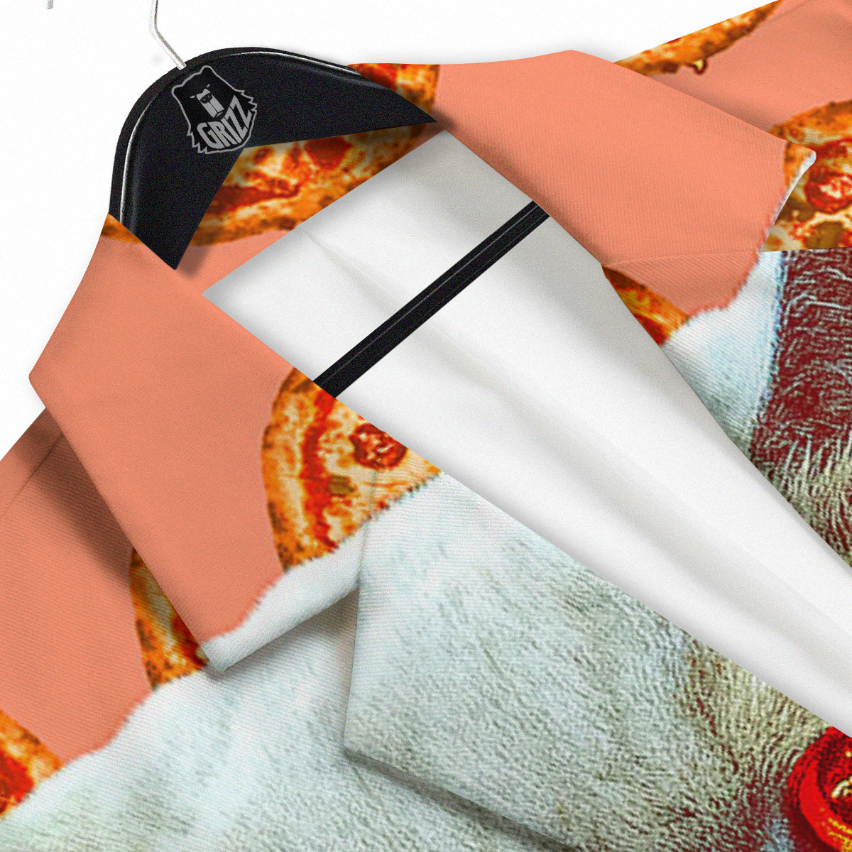 Pizza And Cat Print Men's Sport Coat-grizzshop